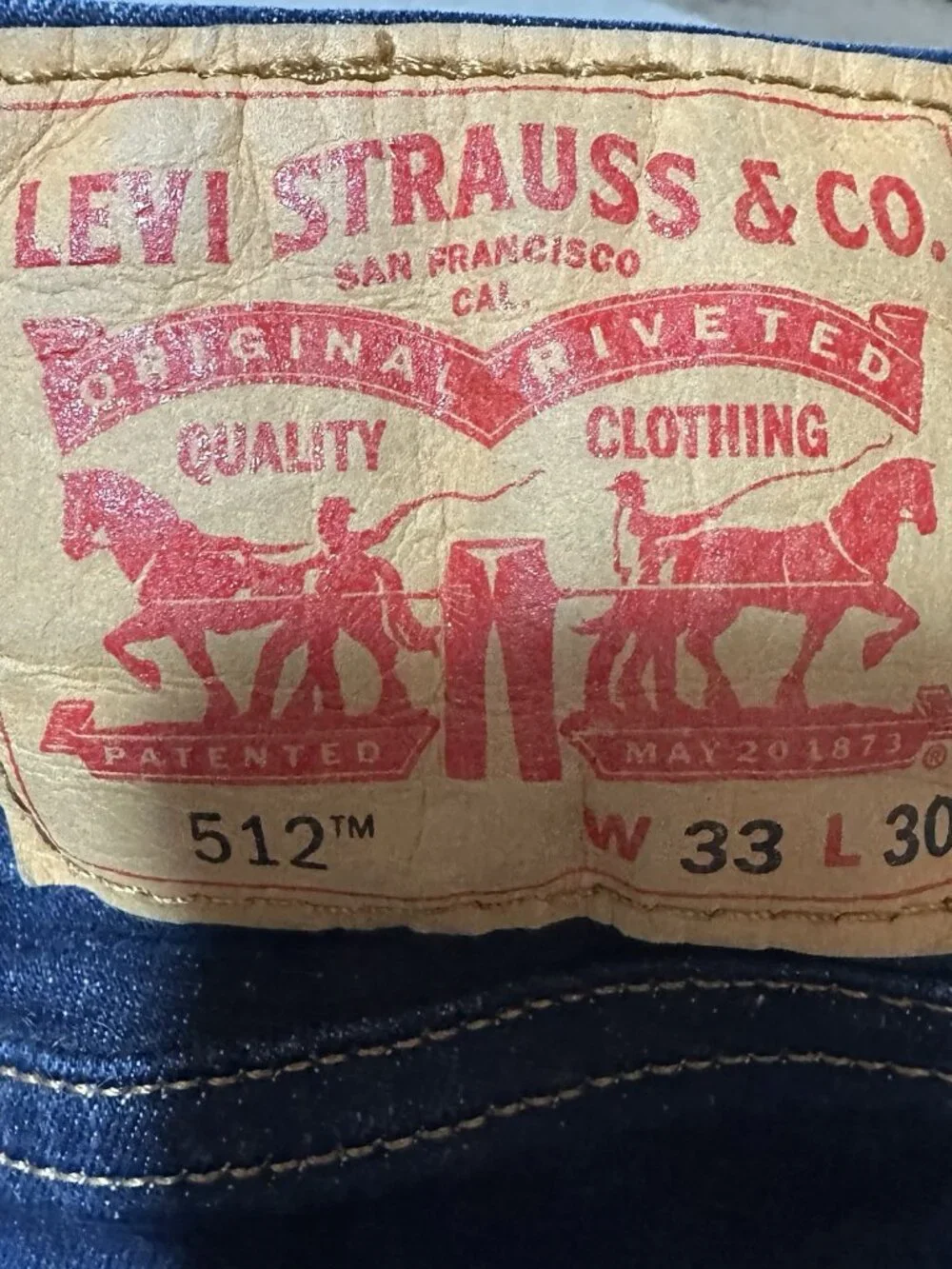 Levi's Jeans Men’s 33x29 (Tag 33/30) 512 Dark Wash Slim Taper Denim Low Rise